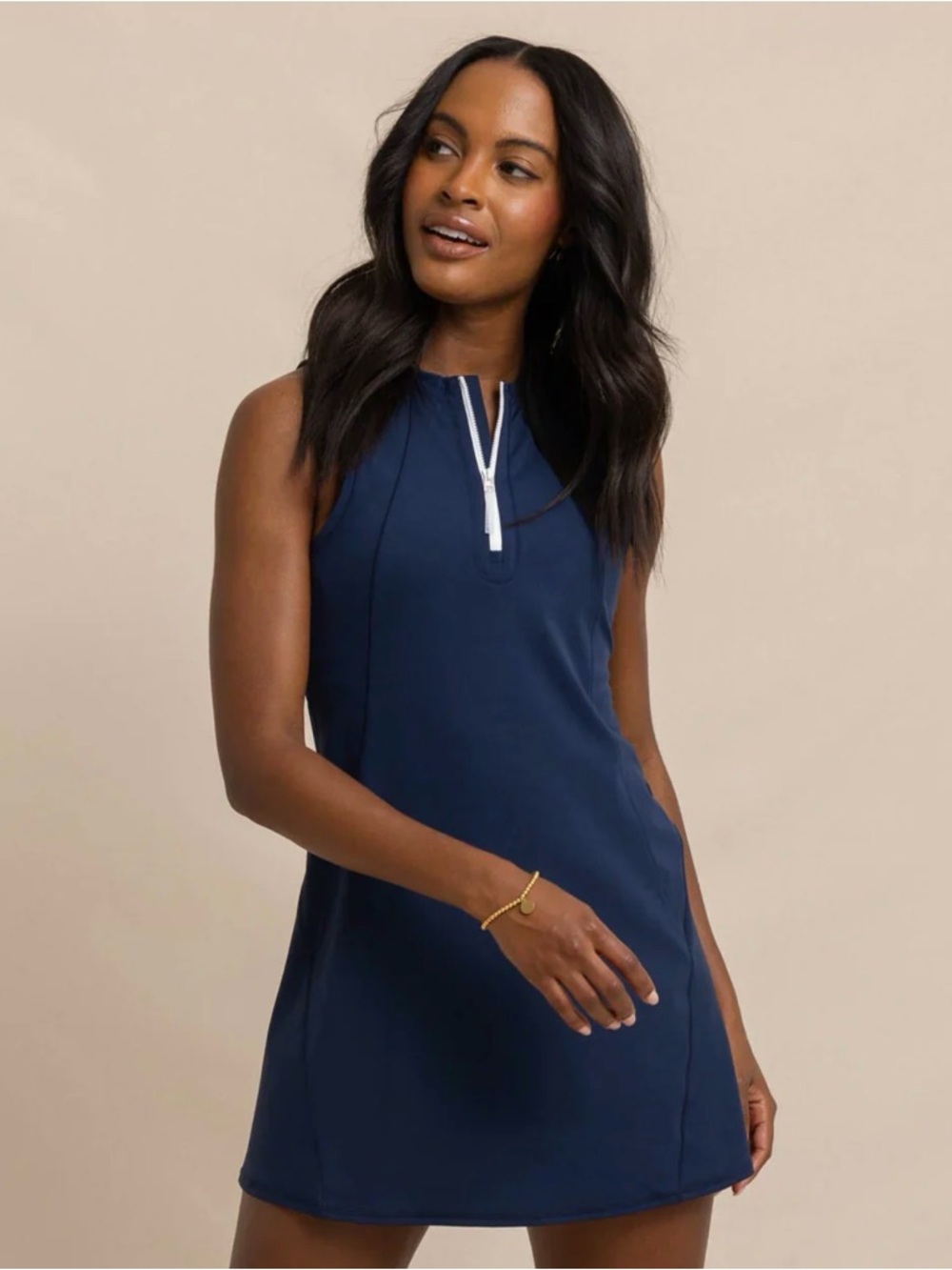 Southern Tide Navy Sleeveless Zip-Front Dress - Picture 4 of 4